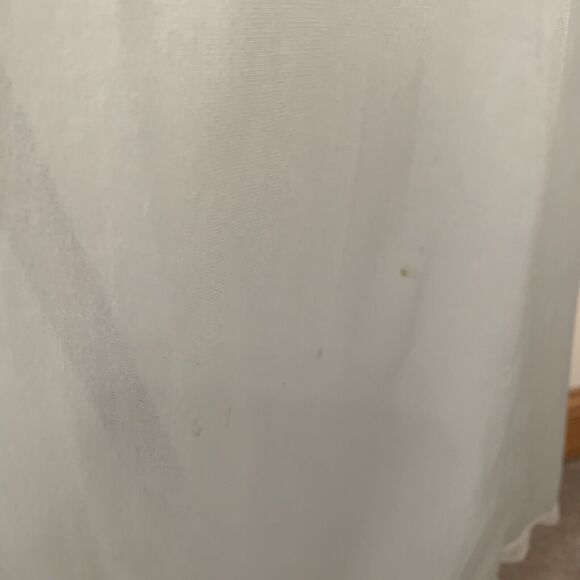 VINTAGE Vanity Fair Pale Blue Nylon Nightgown Maxi Slip Flounce Sleeve S / 32 - Picture 10 of 14